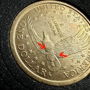 RARE‼️2000P Sacagawea “WOUNDED EAGLE” Dollar Coin Beautiful Toning